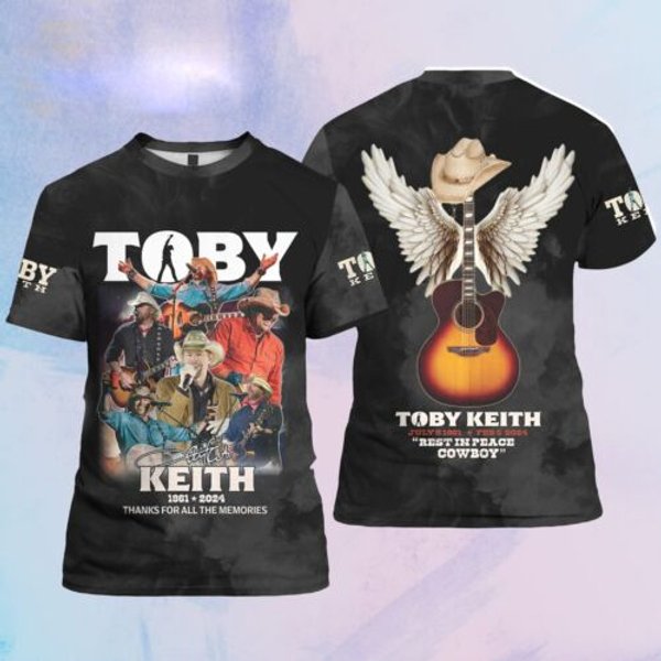 Toby Keith 1961-2024 Cowboy Thank You For All The Memories 3D Shirt-image