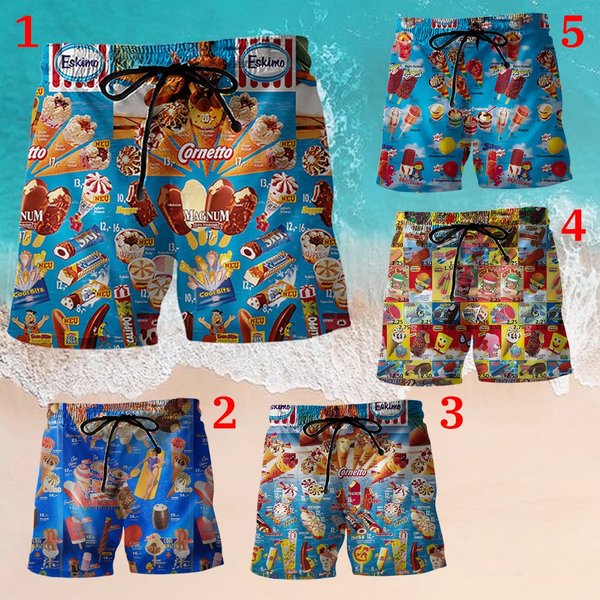 Ice Cream Hawaii Short Pant Ice Cream Beach Short Hawaii Pant, Hawaiian Beach Shorts Best Summer Gift-image