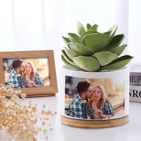 Custom Photo Flower Planter Pot - Personalized Plant Pot