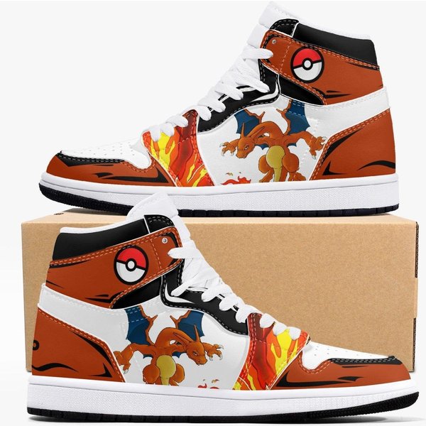 Poke-Monnn Charizard Jd1 Anime Shoes Mid Top Sneakers-image