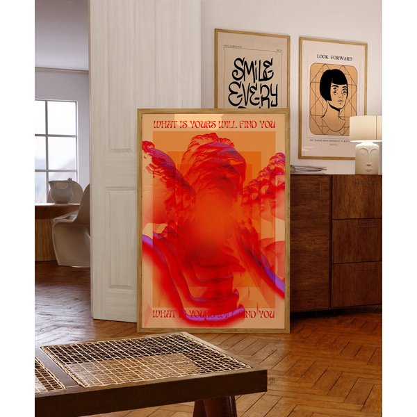Affirmation Poster, 70S Poster, Red Wall Art, Trendy Wall Art-image