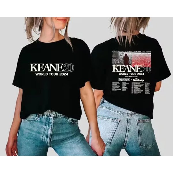 Keane20 World Tour 2024 Shirt, Hopes And Fears Concert Band Fan T-Shirt, Keane Fan Gift Shirt-image