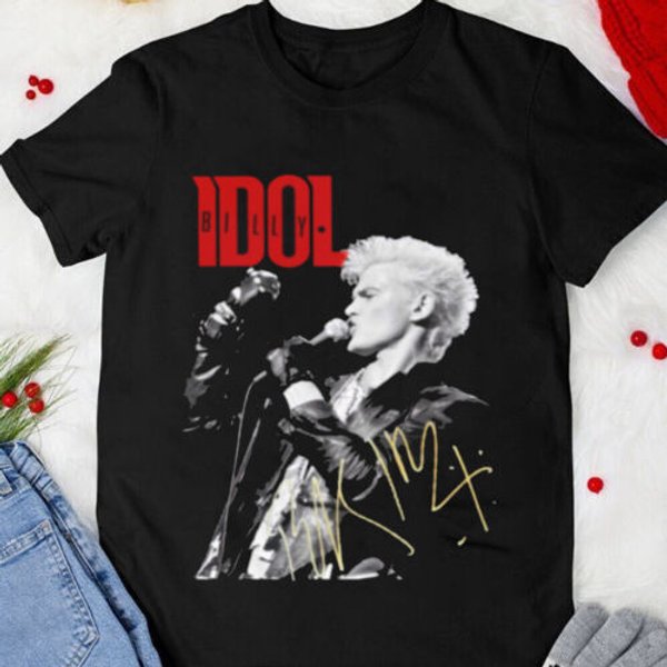 Billy Idol T-Shirt Billy Idol Signature Short Sleeve Cotton Shirt Men Women-image