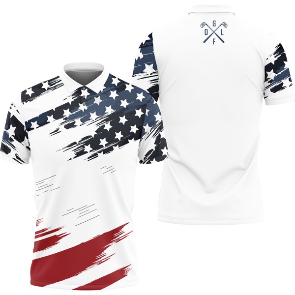 American Flag Patriotic Polo Shirt-image