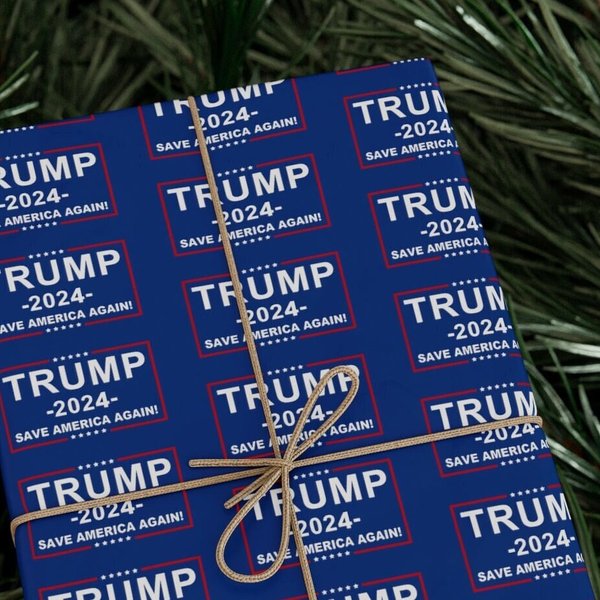 Trump 2024 Campaign Wrapping Paper - Political Theme Gift Wrap For Supporters & Election Events-image