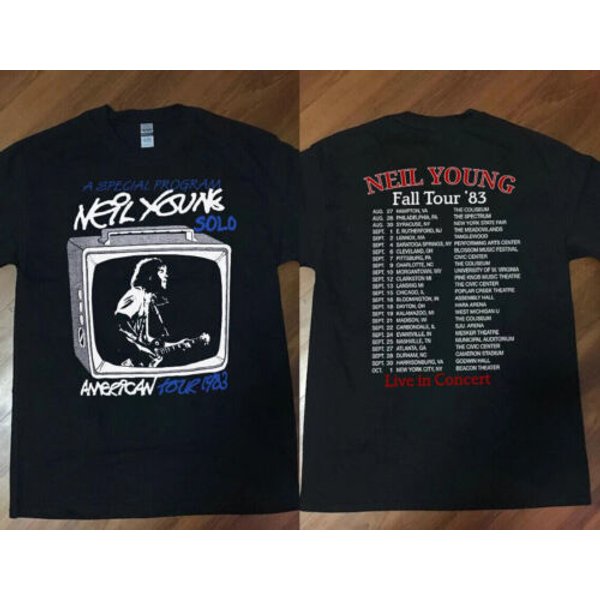 Vintage Neil Young 83 Music Tour Unisex Shirt Gift For All Fans-image