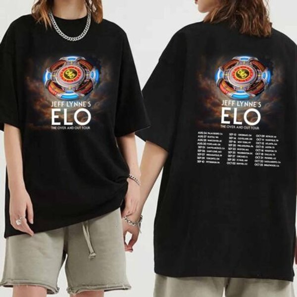 Jeff Lynne S Elo - The Over And Out Tour 2024 Shirt Jeff Lynne S Elo Band Fan S-image