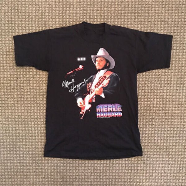 Vintage Signature Cowboy Merle Haggard Shirt-image