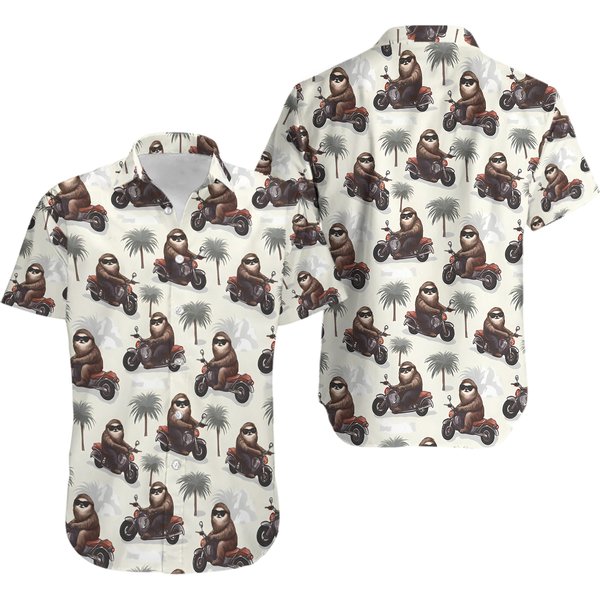 Sloth Motorcycle Hawaiian Shirt-image