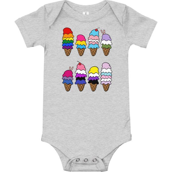 Baby Pride Ice Cream Onsie | Baby Pride | Proud Parents Onsie-image