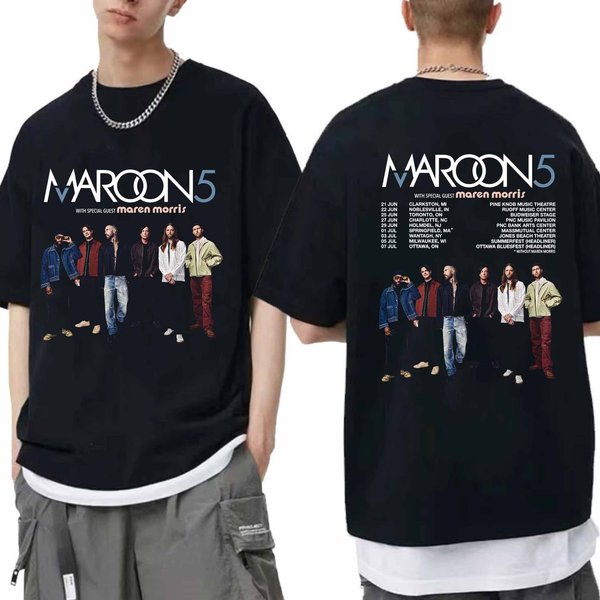 Maroon 5 2024 Tour Shirt For Band Fans-image