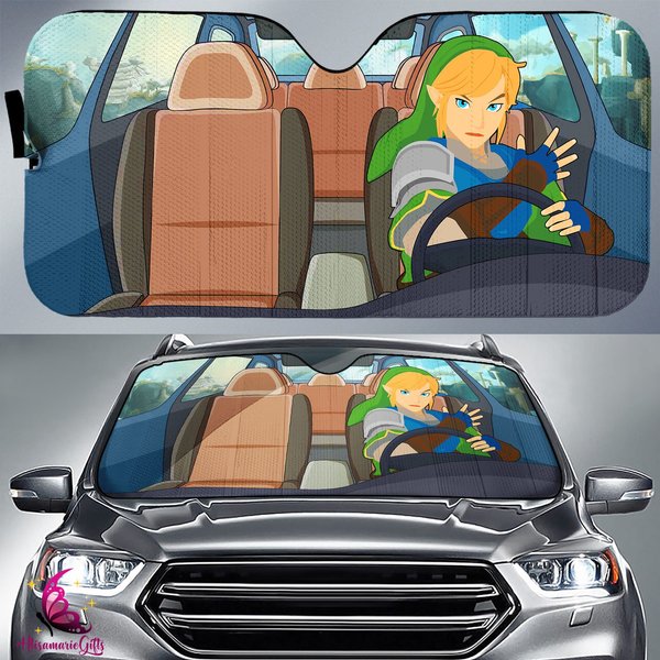 Zelda Link Car Sunshade | Legend Of Zelda Car Sun Shade-image