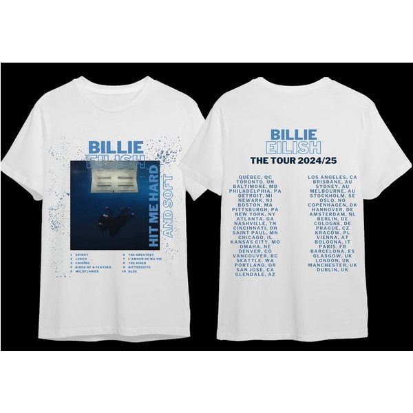 Billie Eilish Hit Me Hard And Soft World Tour 2024 Double Sided Shirt-image