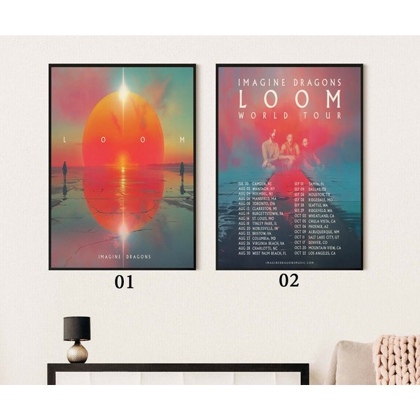 Imagine Dragons Loom Tour Date 2024 Poster, Fans Gift-image