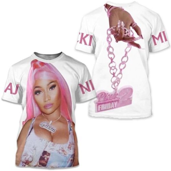Nicki Minaj Graphic Pink 3D T-Shirt-image