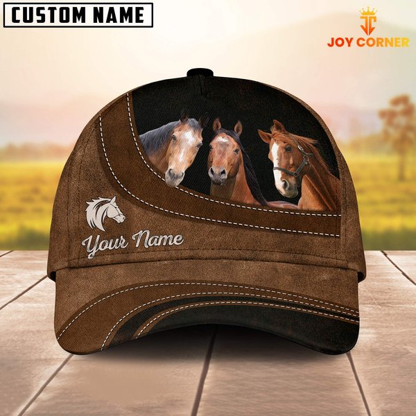 Horse Happiness Customized Name Baseball Cap-image