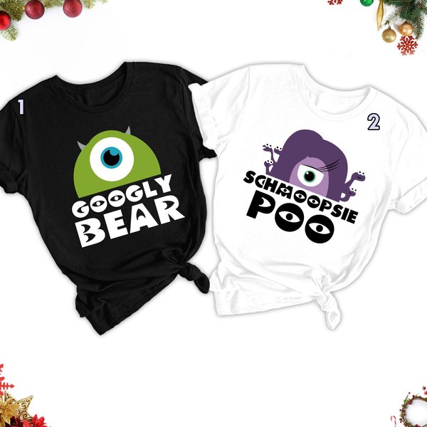 Googly Bear And Schmoopsie Poo Couple Shirt, Monsters Matching Shirt, Monsters Valentine Shirt-image