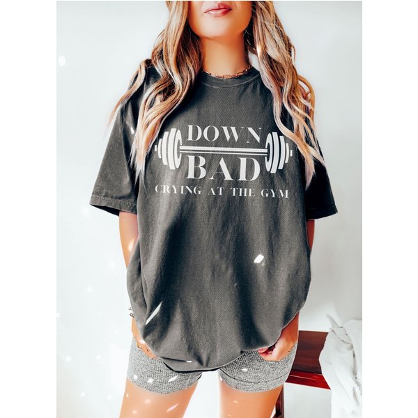 Down Bad Shirt Crying At The Gym Tee-image
