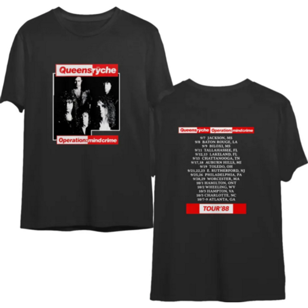 Queensryche 1988 Operation Mindcrime Tour Shirt Double Sided-image