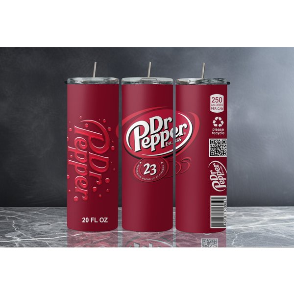 Dr. Pepper 20 Oz Tumbler With Lid And Straw-image