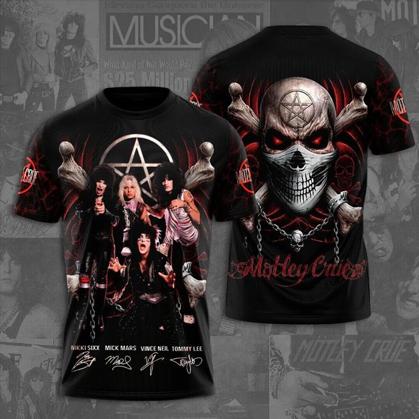 Motley Crue Shirt, Motley Crue 3D T-Shirt-image
