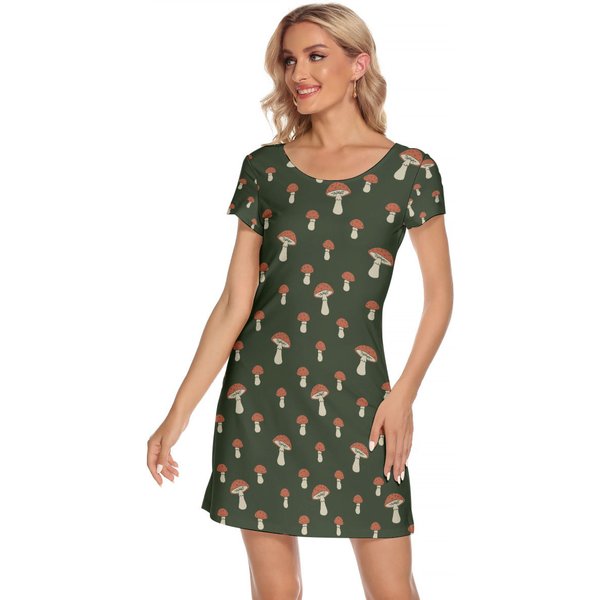 Vintage Wild Mushroom T-Shirt Dress-image