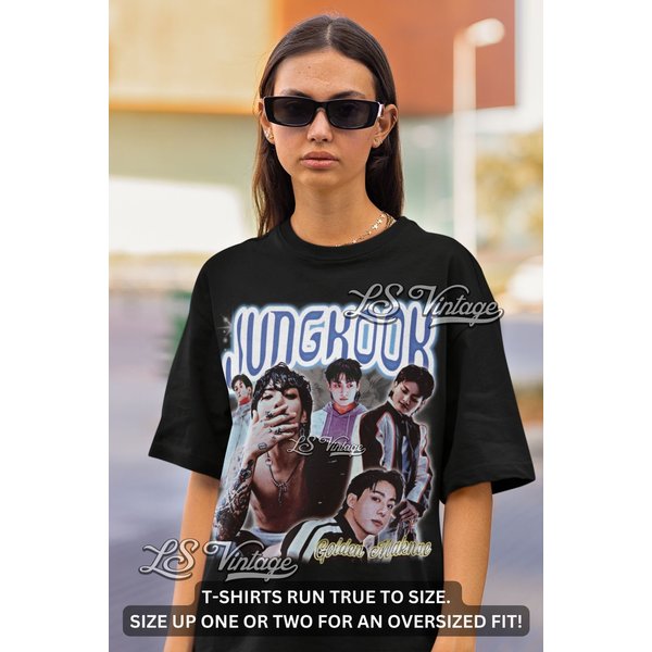 Jungkook Shirt Vintage Jungkook Graphic Tee Kpop Merch Bootleg 90S Style Oversized T-Shirt-image