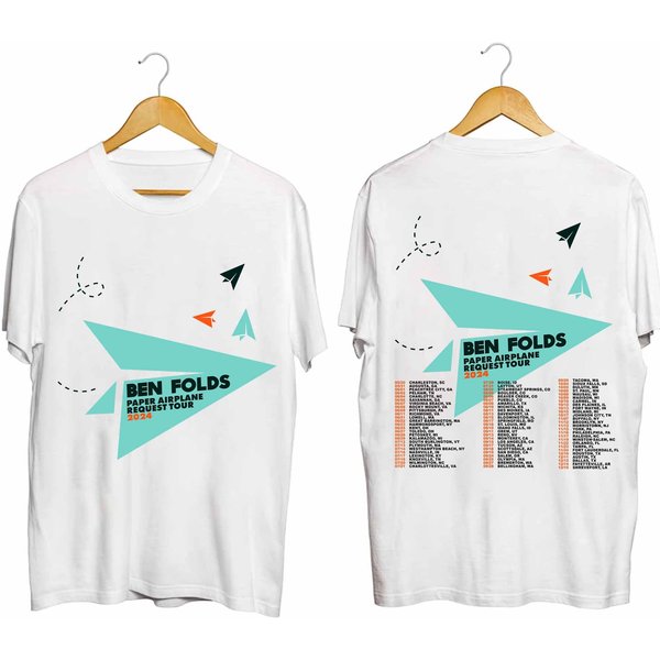 Ben Folds - Paper Airplane Request Tour 2024 Double Sided Shirt-image