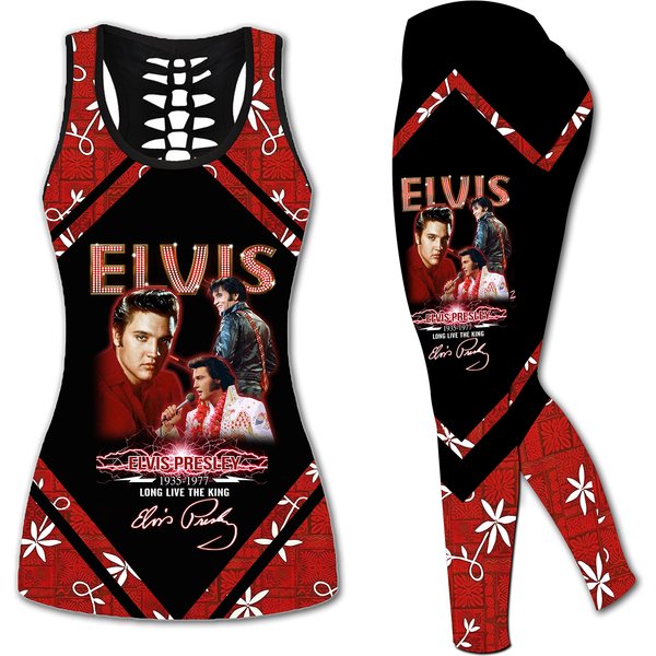Elvis Presley Hollow Tanktop Legging Set-image