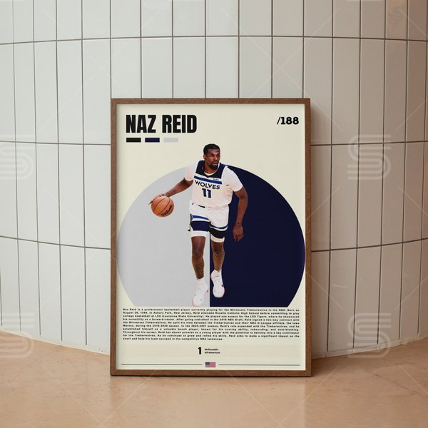 Naz Reid Poster, Basketball Player Poster-image