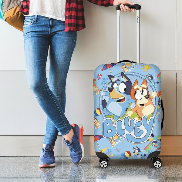 Funny Cartoon Blueydad Luggage Cover-image