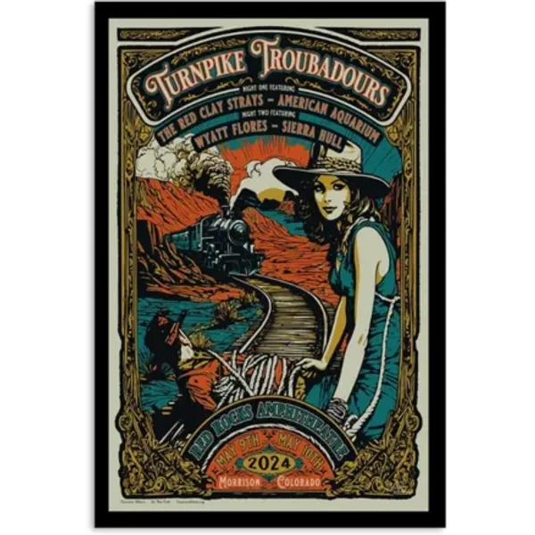 Turnpike Troubadours May 9-10 2024 Red Rocks Morrison Co Poster-image