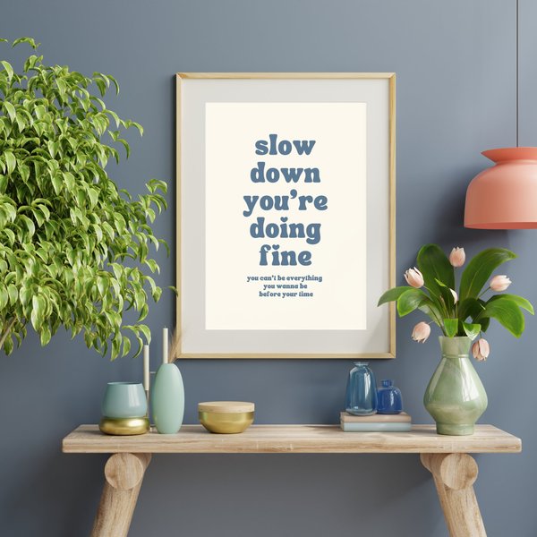 Slow Down Poster, Billy Joel Wall Art, Trendy Wall Art-image