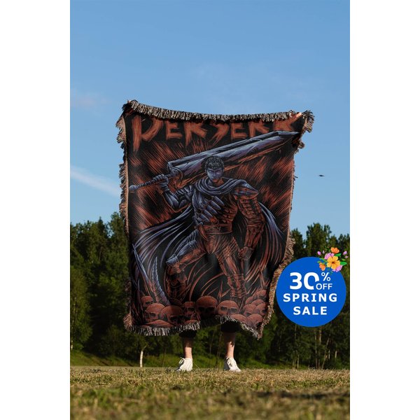 Guts Hand Woven Blanket | Anime Tapestry Throw | Manga Poison