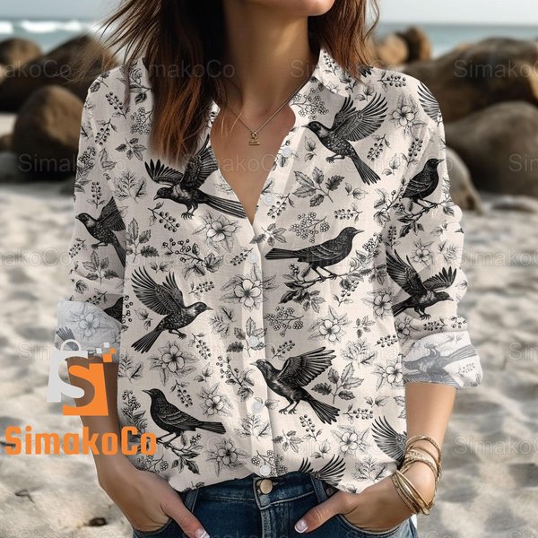 Starling Bird Women's Blouses, Women Casual Shirt-image