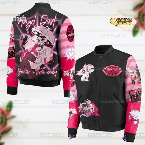 Hazbin Hotel Zipper Baseball Jacket, Hazbin Hotel Husk Jacket Men, The Radio Demon-image