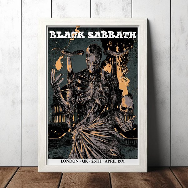 Black Sabbath Vintage Rock Concert Poster, Vintage Music Poster-image