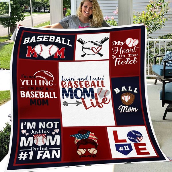 Baseball Mom Behind Every Baseball Player Fleece Blanket-image