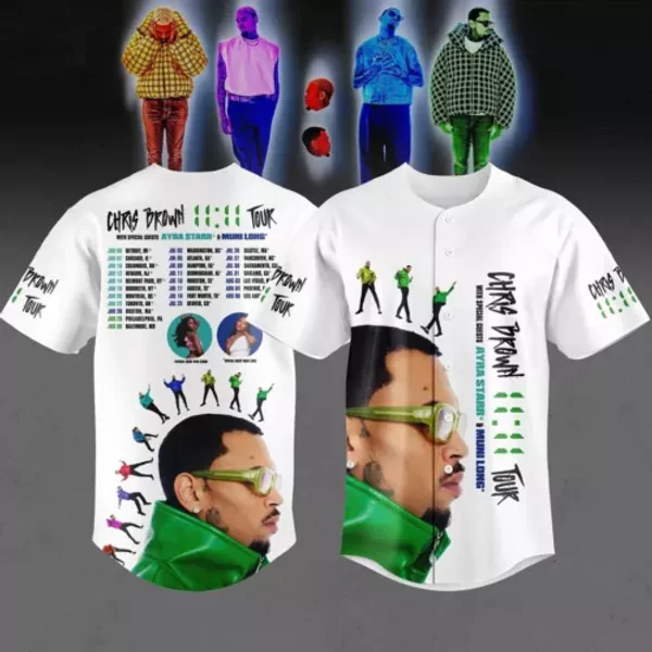 Chris Brown The 11:11 Tour 2024 Baseball Jersey Shirt-image