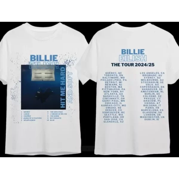 Billie Eilish Hit Me Hard And Soft World Tour 2024 T-Shirt, New New-image