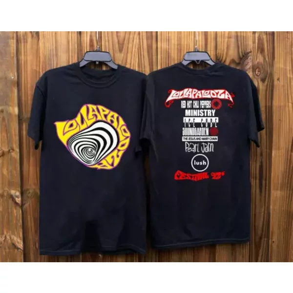 Hot Lollapalooza 1992 Concert Tour T-Shirt Vintage Unisex, Gift Fans-image