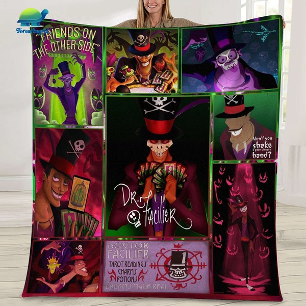 Dr. Facilier Fleece Blanket, Villain Sofa Fleece Blanket-image