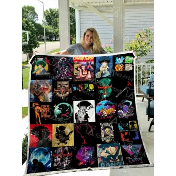 Cow Bebop Blanket, Anime Quilt, Fleece Blanket-image
