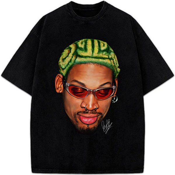 Dennis Rodman Zig Zag Green Hair Rodzilla Hollywood T-Shirt-image