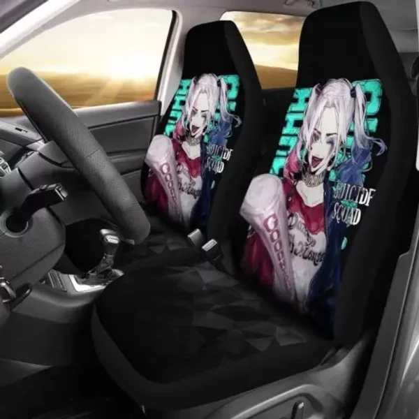 Harley Quinn Art Car Seat Covers, Movies Car Seat Covers-image