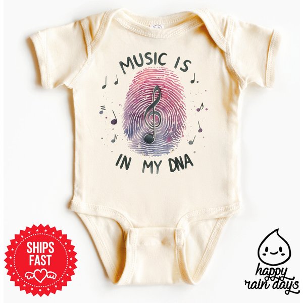 Music In My Dna Baby Onesie - Cute Musician Bodysuit-image