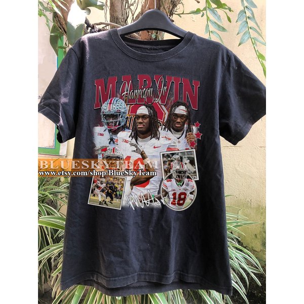 Vintage 90S Graphic Style Marvin Harrison Jr T-Shirt-image