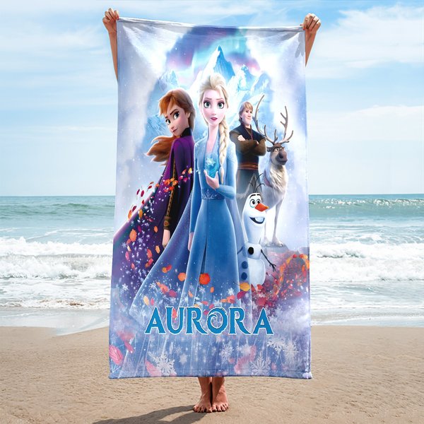 Personalized Princess Movie Towels, Characters Beach Towel-image