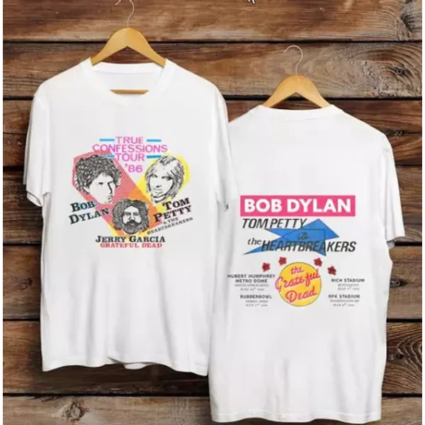 Vintage 1986 Confessions Tour Shirt Jerry Garcia Bob Dylan' Tom Petty' Shirt-image