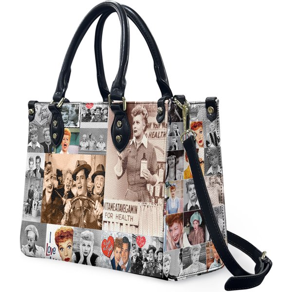 I Love Lucy Sitcom Women Leather Hand Bag-image